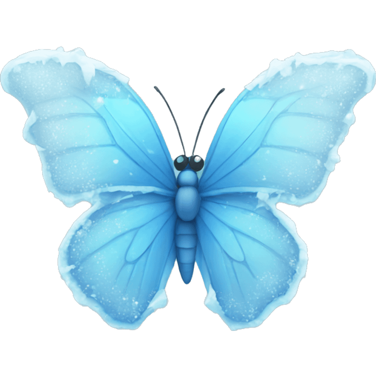 frozen blue butterfly with ice and snow emoji