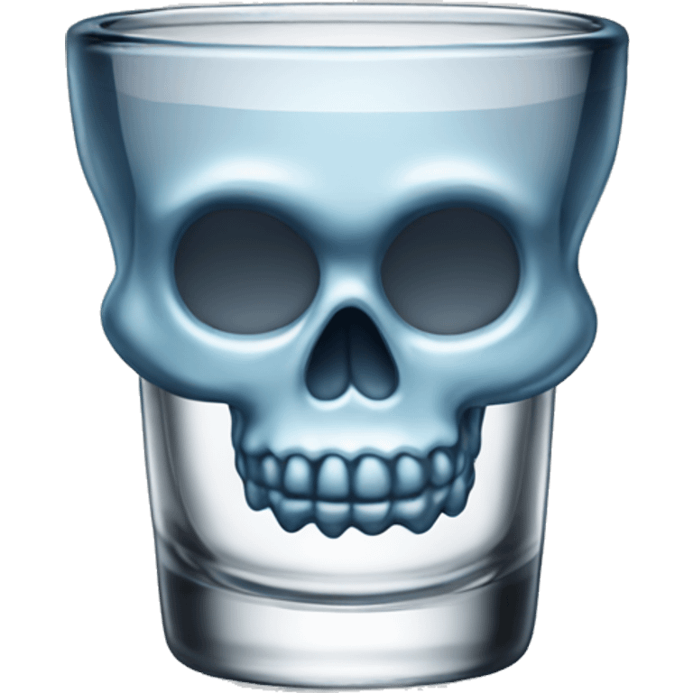 a shot glass made of cristal shaped like a skull emoji