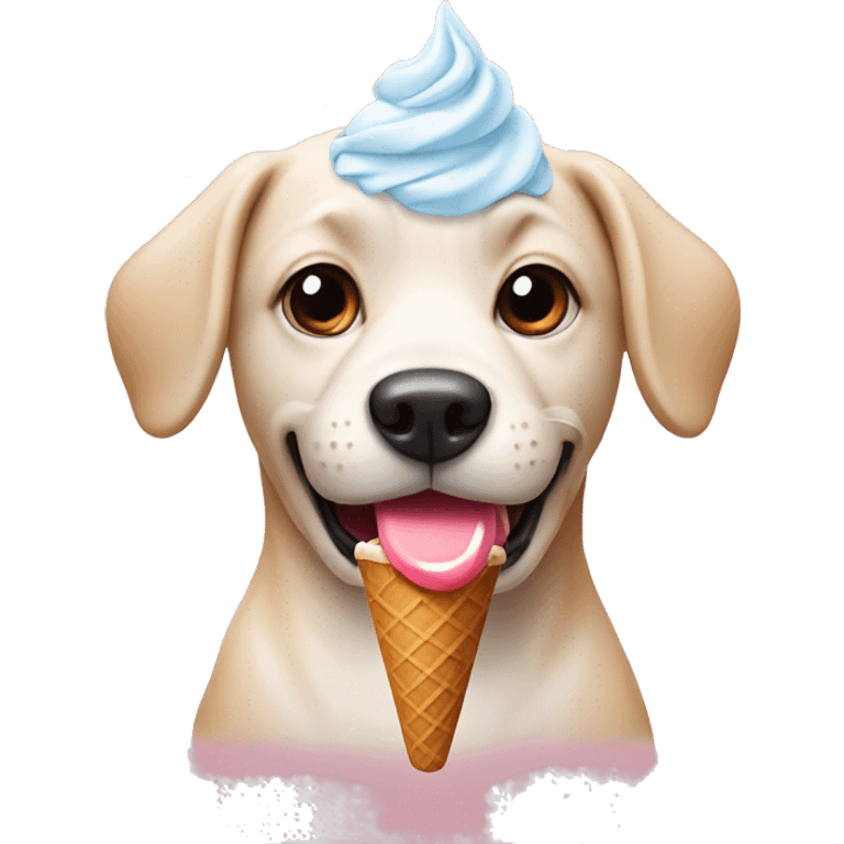 Dog with ice cream emoji