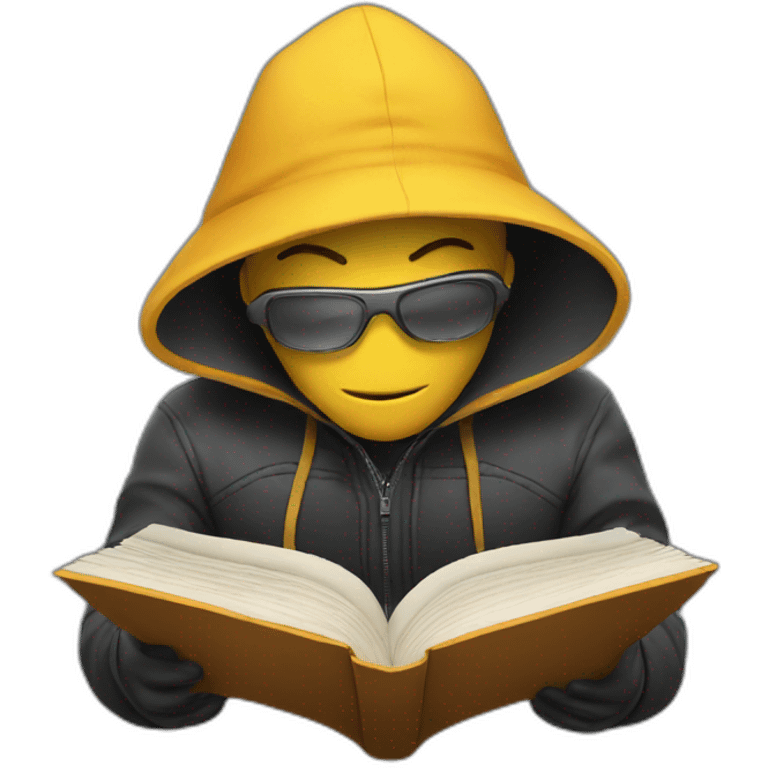 Hacker reading a book emoji