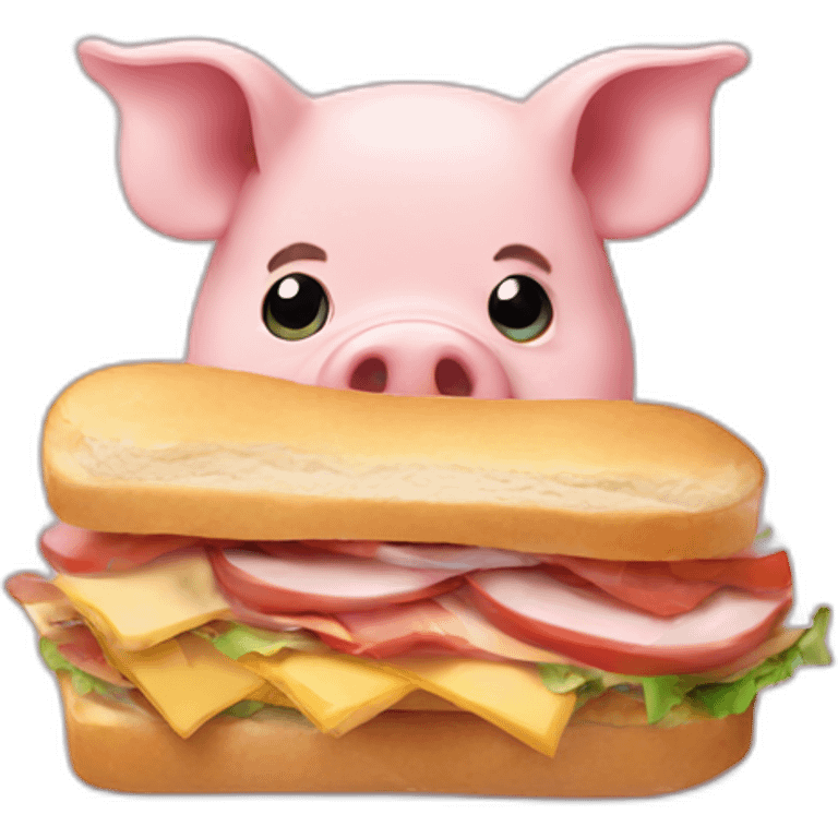 A pig eating a sandwich  emoji