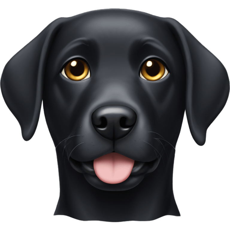 Black Labrador with white breasts emoji