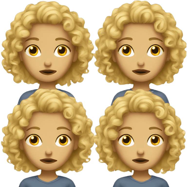 sad curly blond women emoji