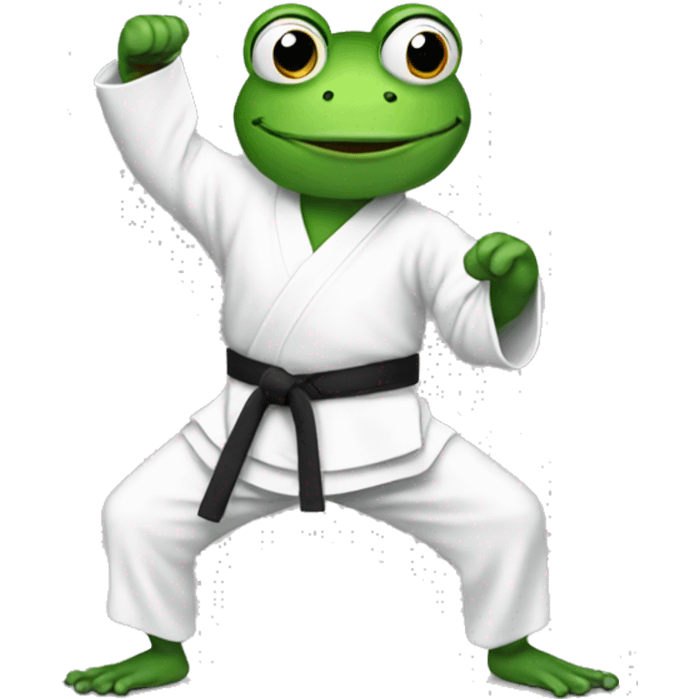 a frog doing karate  emoji