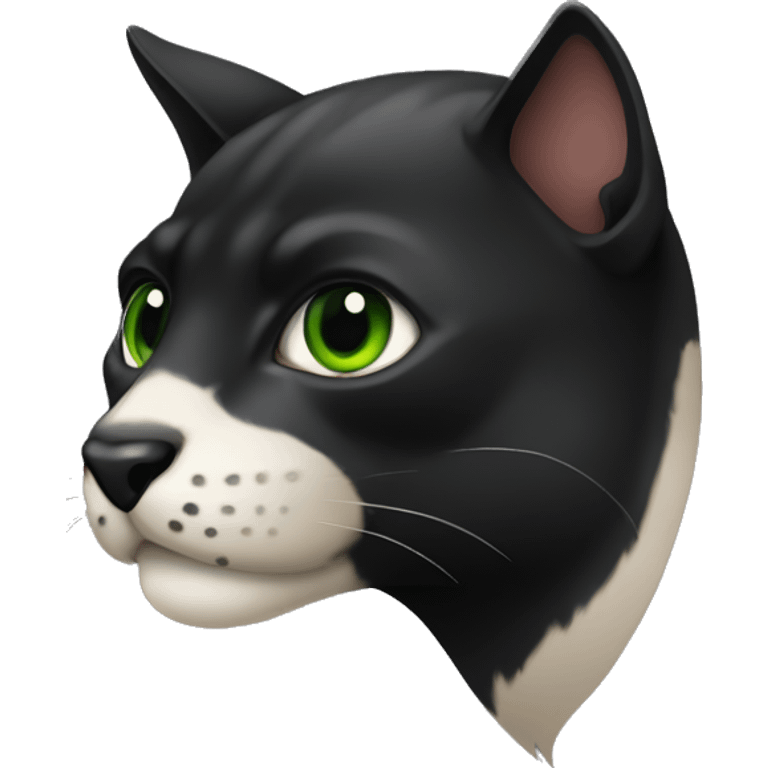 Animal pantera negra con ojos verdes emoji