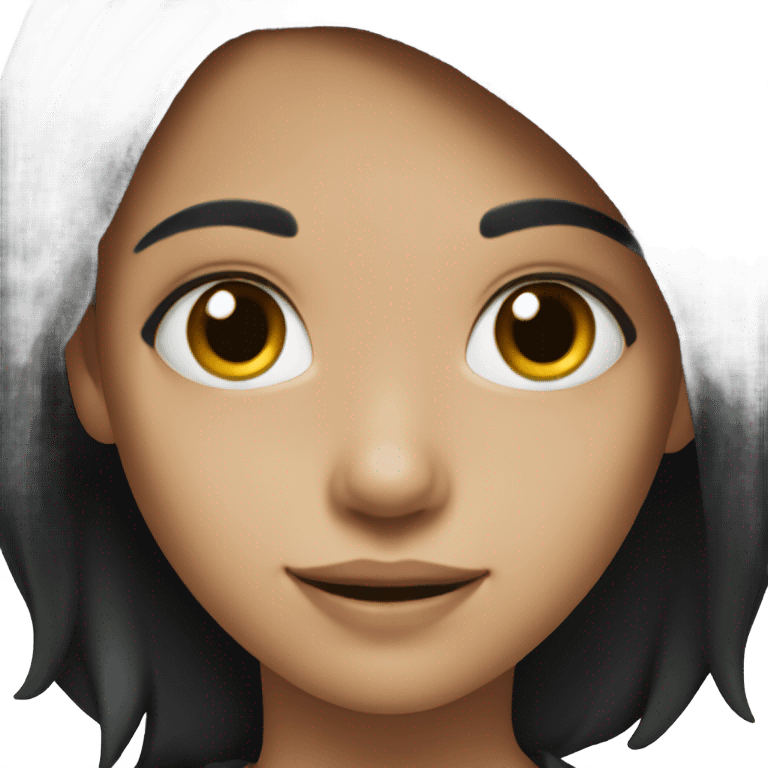 smiling girl with black hair emoji