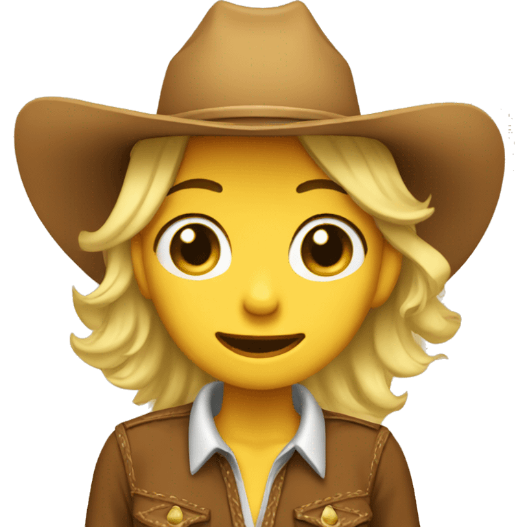 cowgirl happy crying emoji