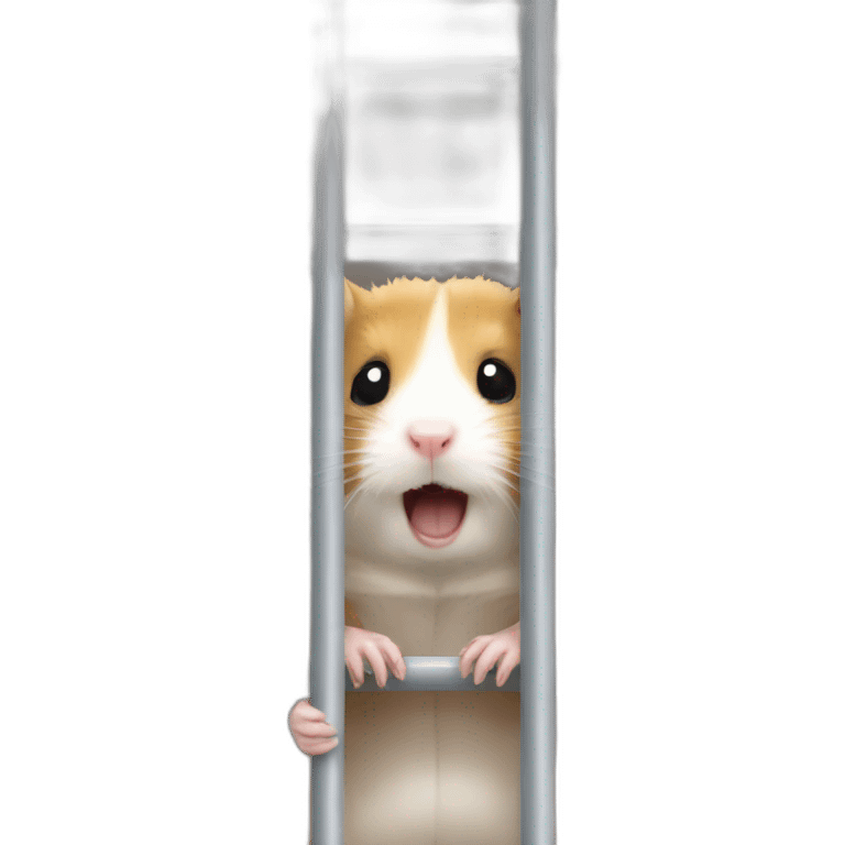 Hamster biting its cage bars emoji