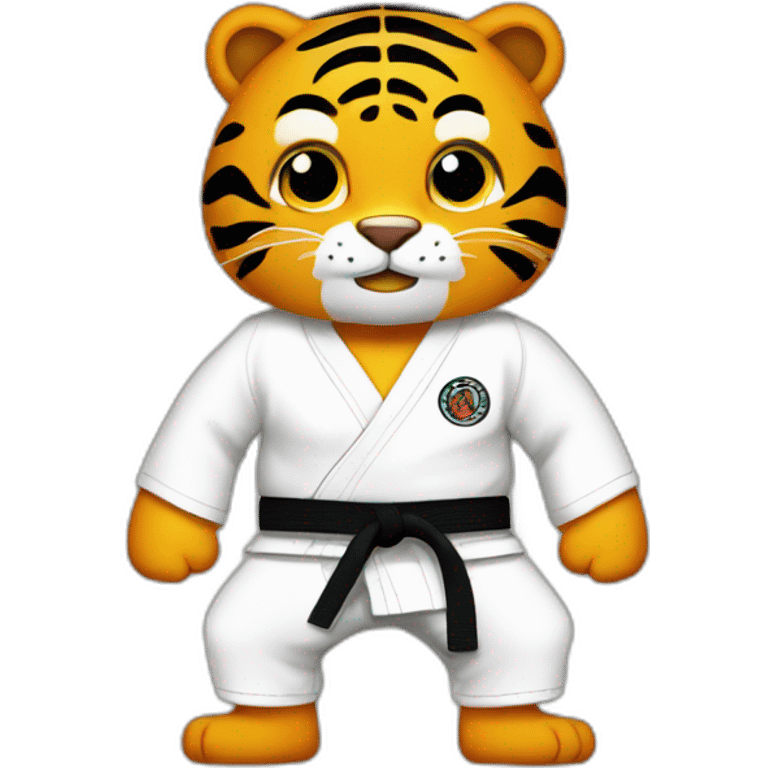 Jiu-jitsu Tiger Black belt emoji