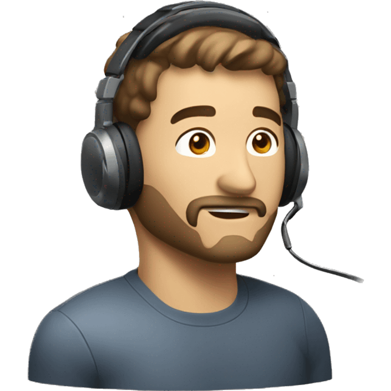 man talk with gaming headset emoji