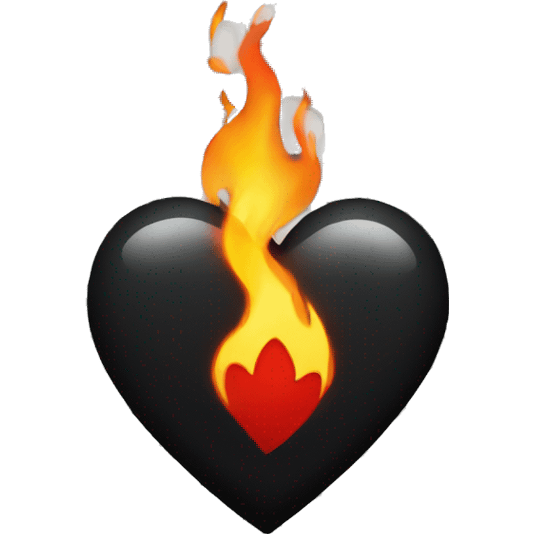 Black heart with fire  emoji