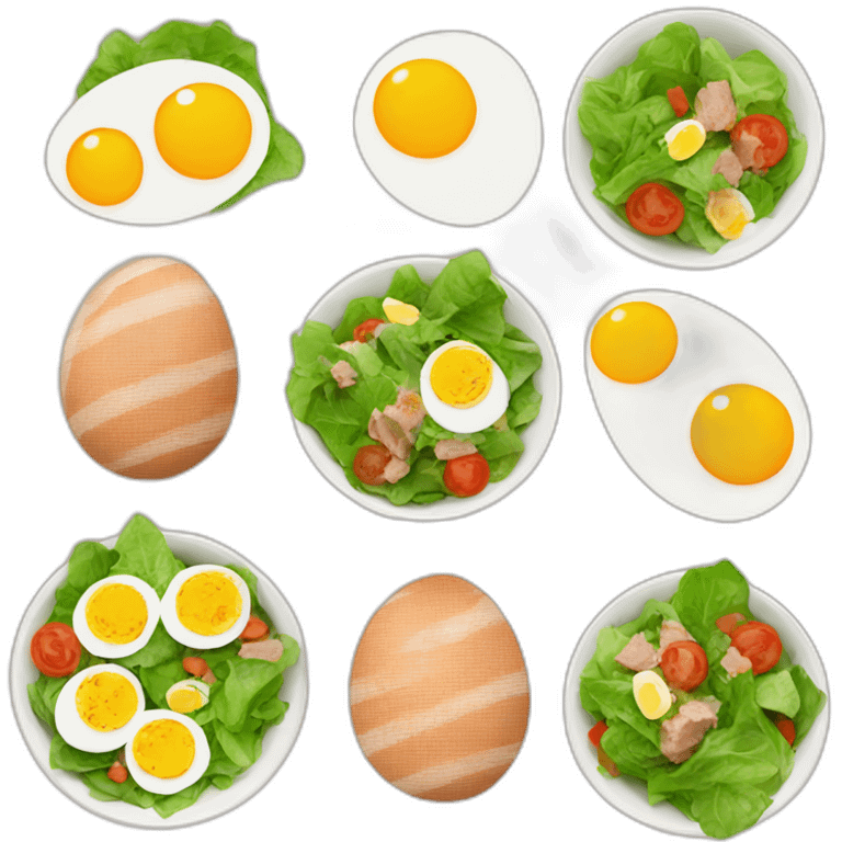 Salad with tuna and eggs emoji