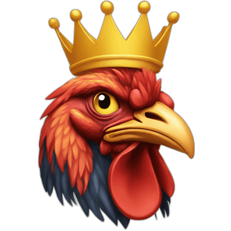 angry rooster having a crown on his head emoji