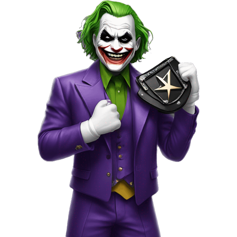 the joker holding wwe belt emoji