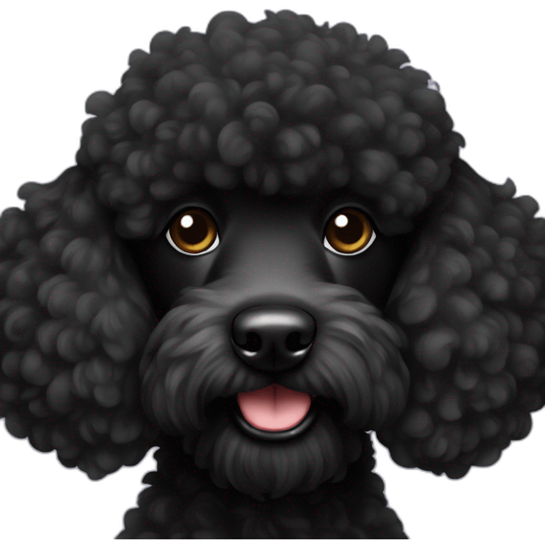 black fluffy poodle emoji