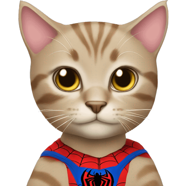 Cat wearing spiderman outfit emoji