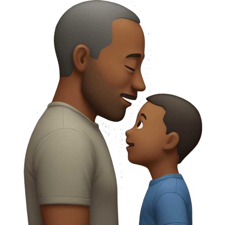 father giving a kiss to his son emoji