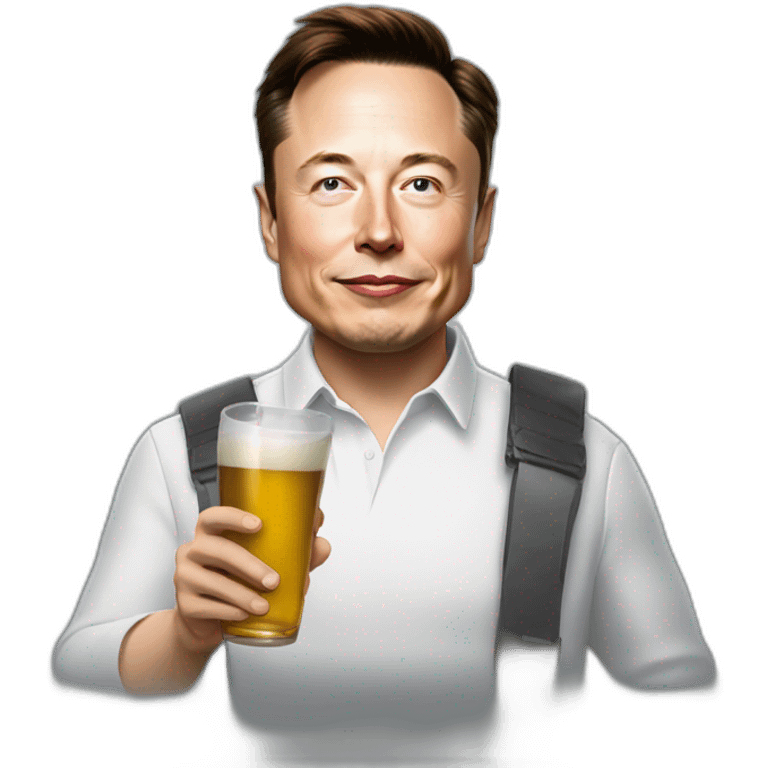 Elon Musk avec une bières emoji