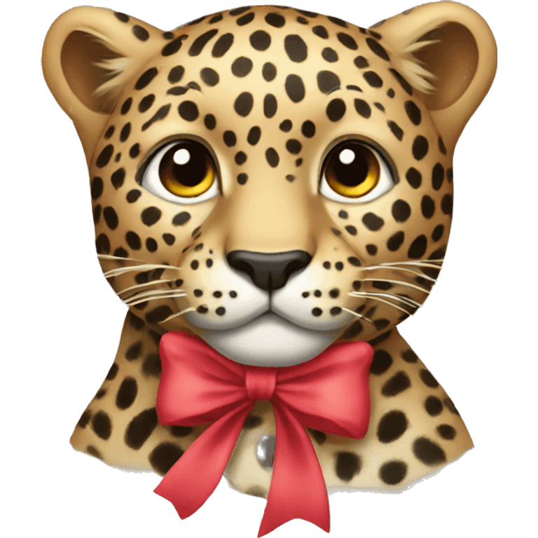 leopard with bow emoji