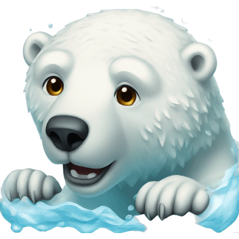 swimming polar bear emoji