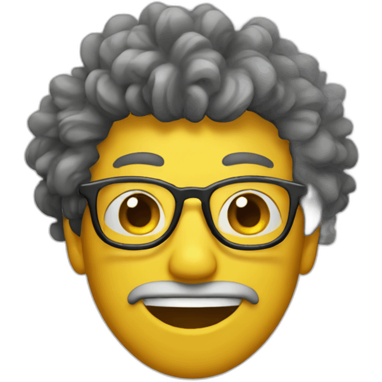 Guy with crazy hair and glasses emoji