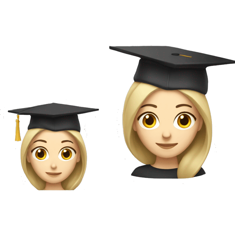 White skin female student with phd graduation hat emoji