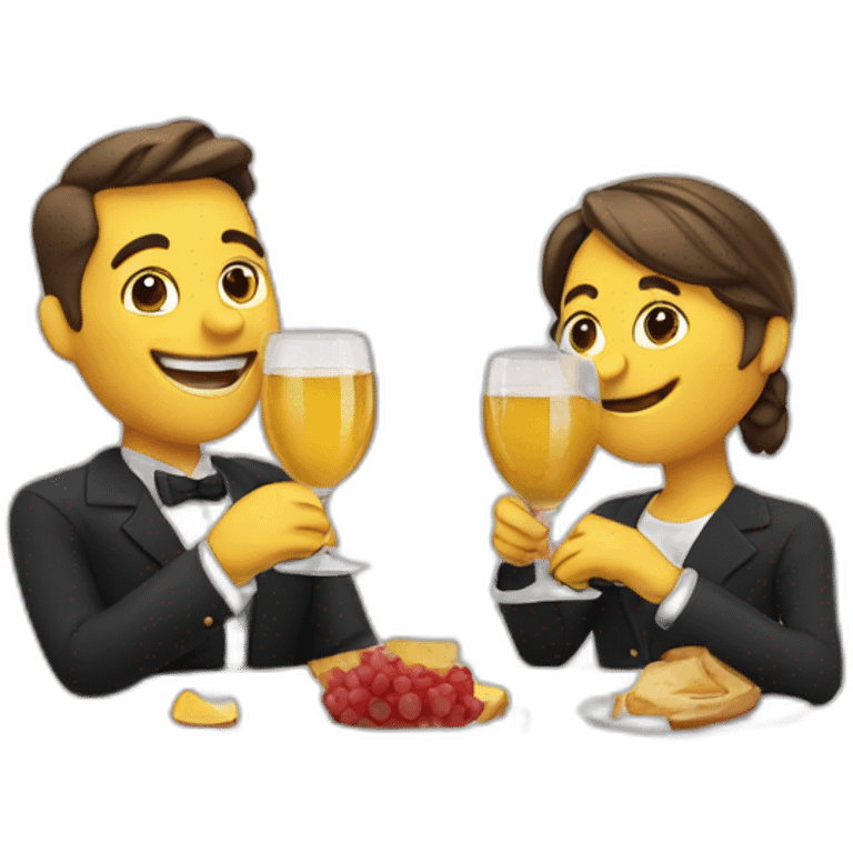 french and belgian having a toast emoji