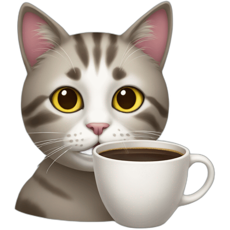 cat drink coffee emoji