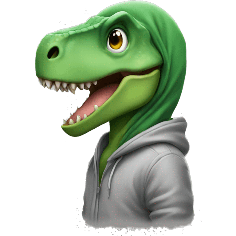 dinosaur with a hoodie on emoji