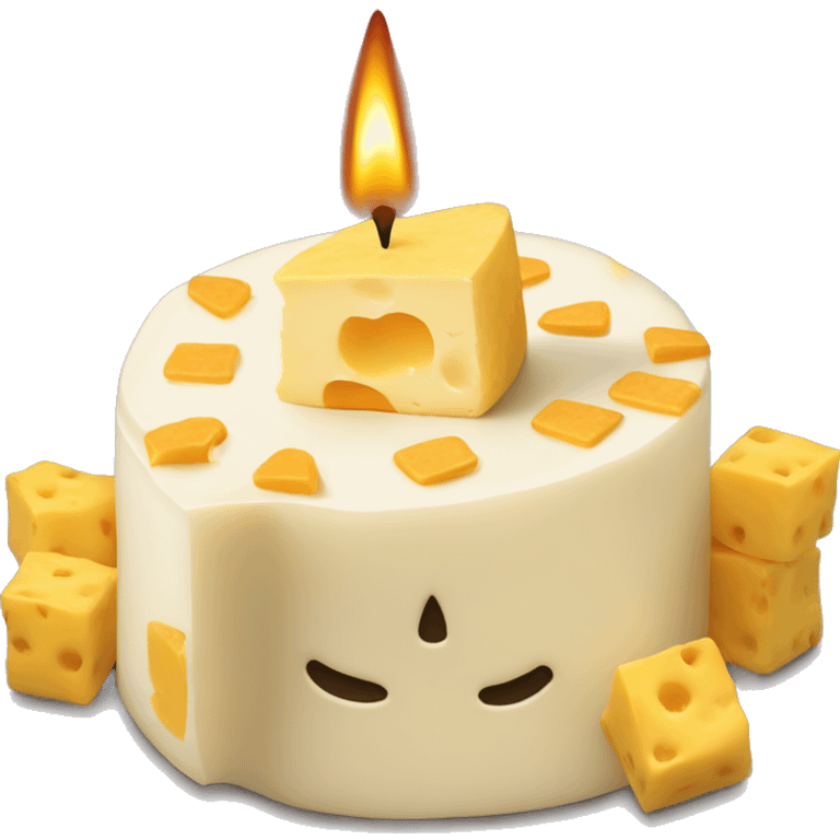 haz un pay de queso con velitas para cumpleaños emoji