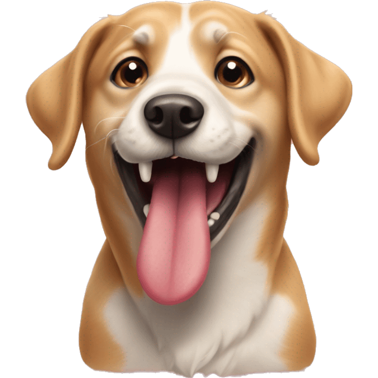 playful dog with tongue out emoji