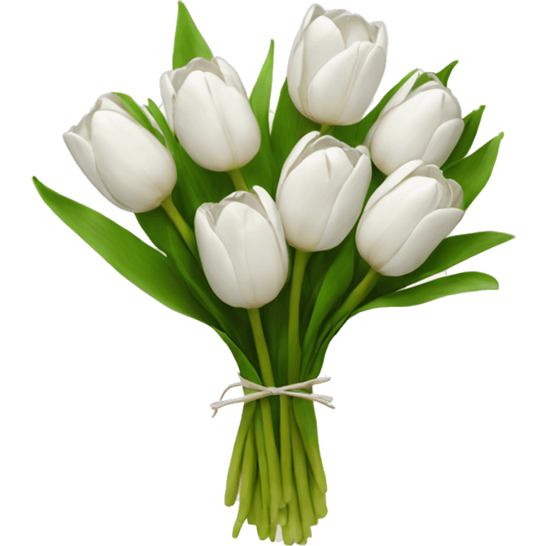 White tulip bouquet  emoji