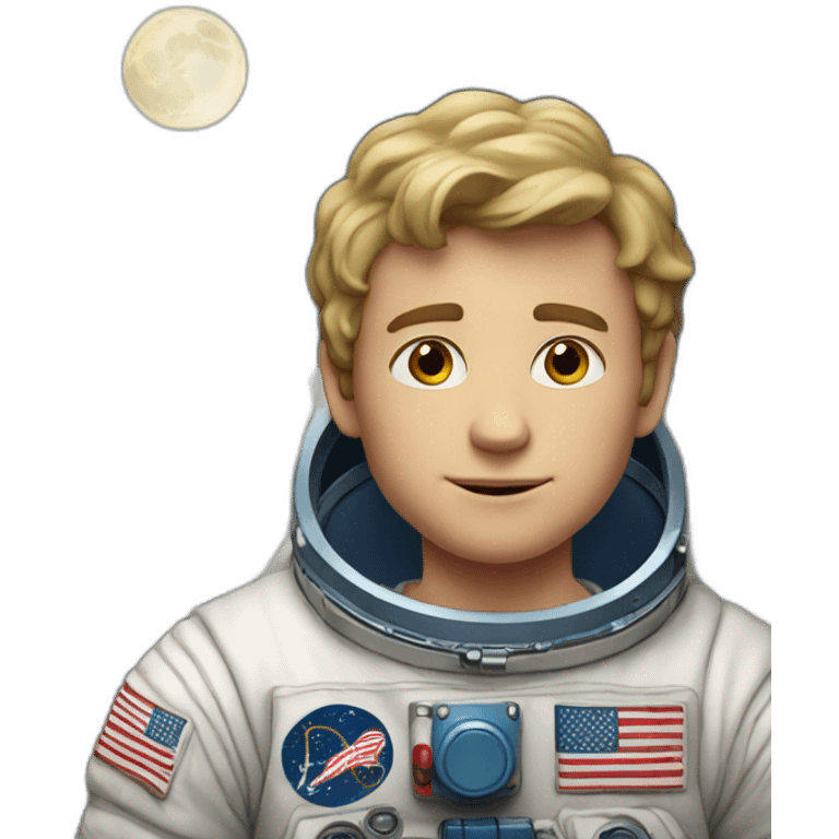 young white man on the moon emoji