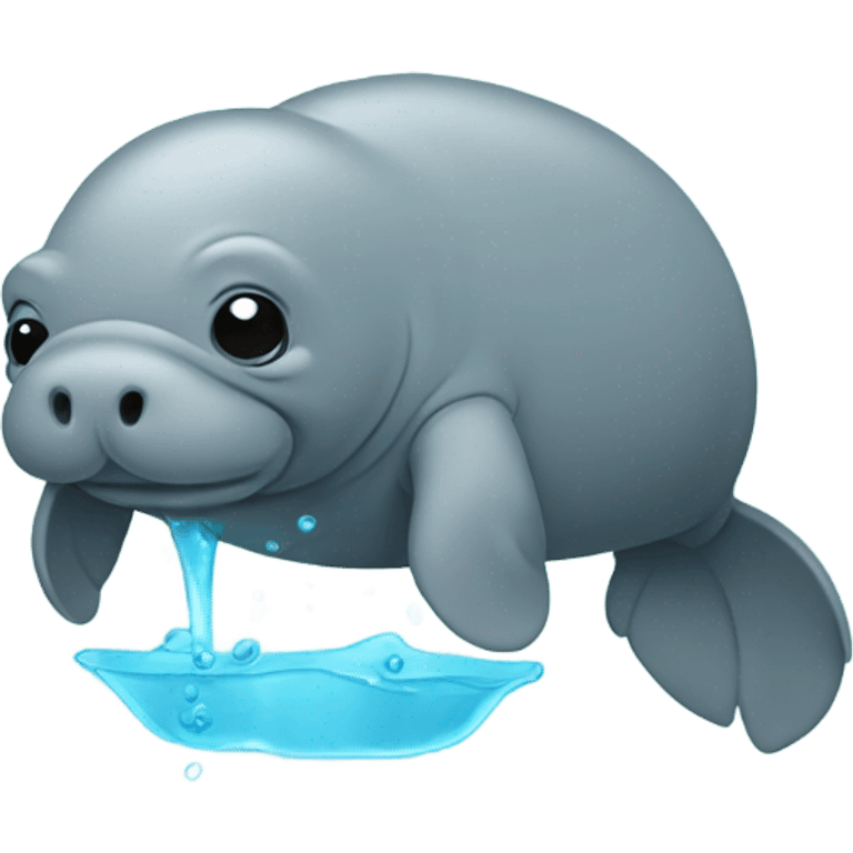 Manatee going pee emoji