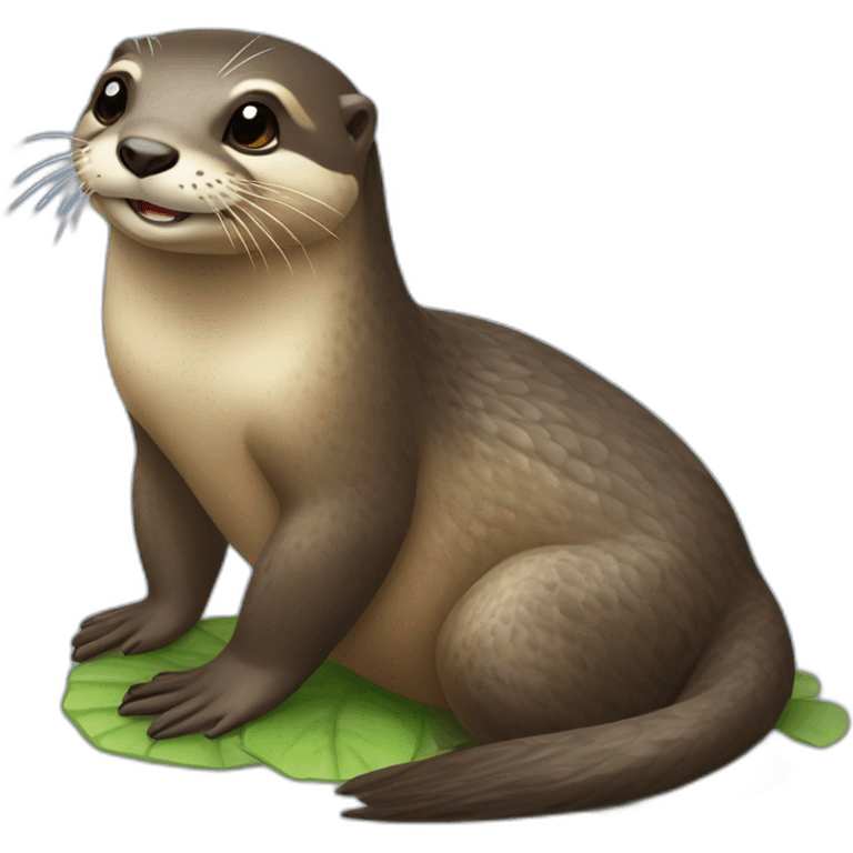 Loutre sur tortue emoji