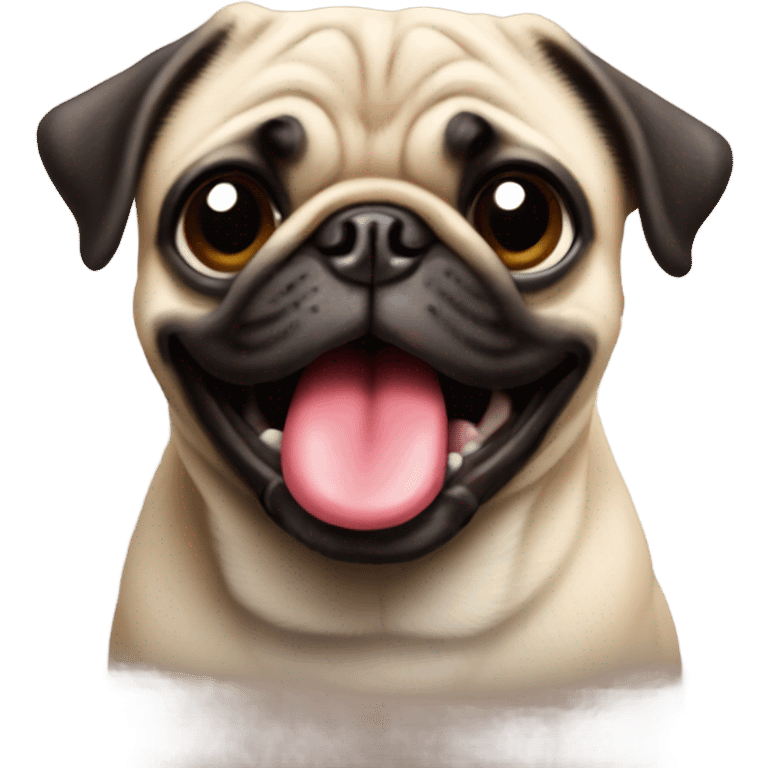 Pug with tongue out  emoji