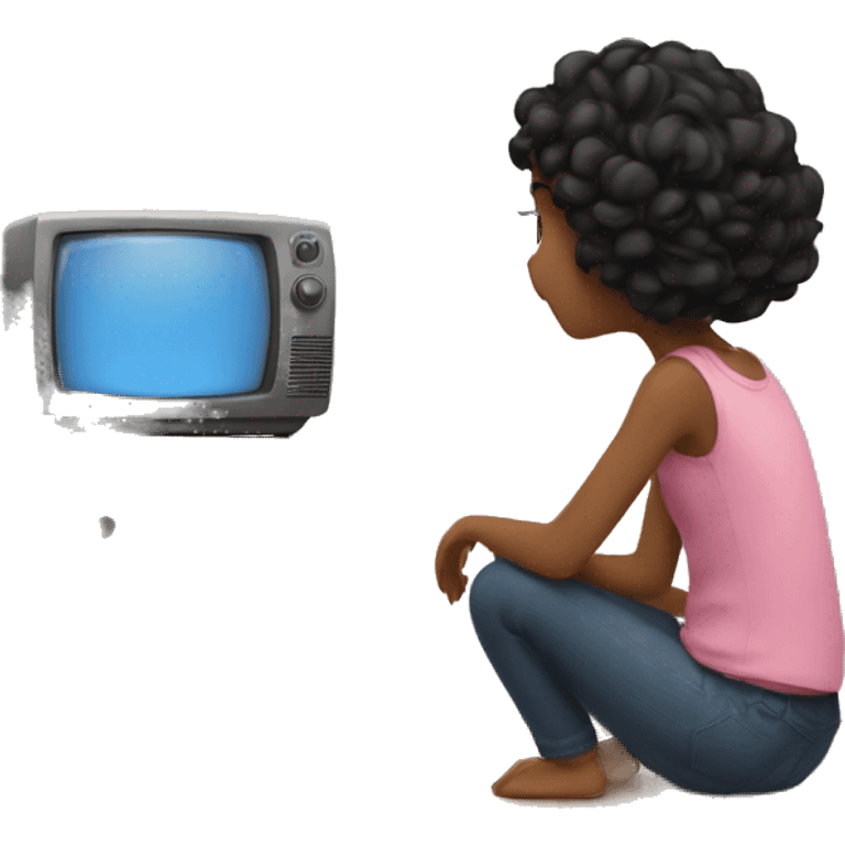 girl watching tv emoji