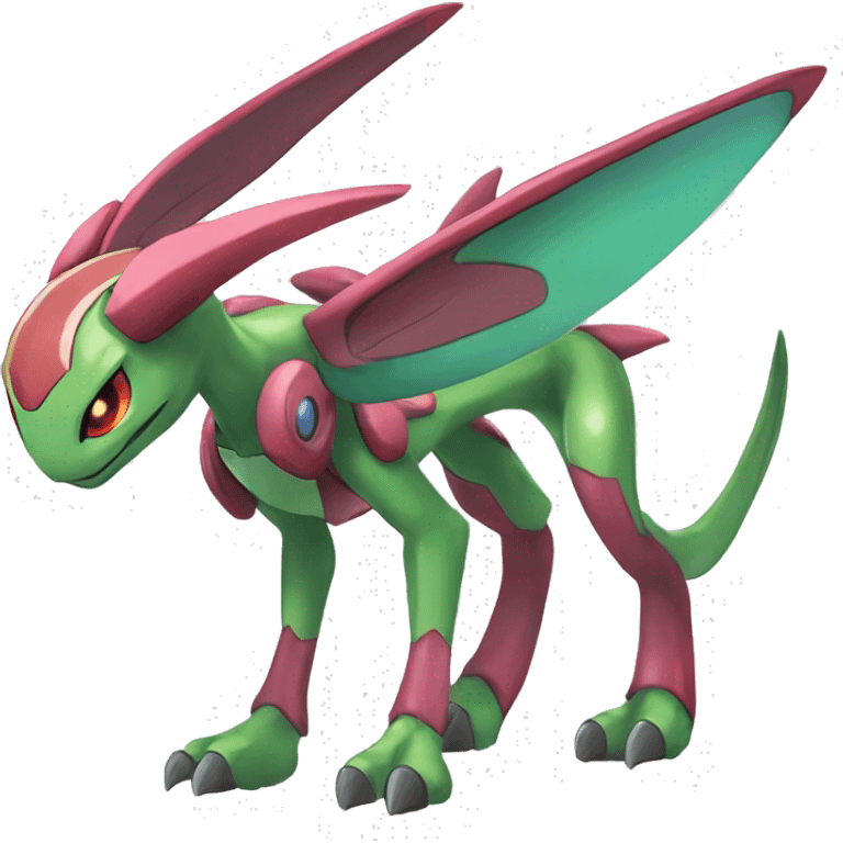 Anthro Cool Edgy Legendary Colorful Shy Shiny Fakemon-Pokémon-Genesect-Flygon-Fantasy-Creature With Full Body Detailed High Quality emoji