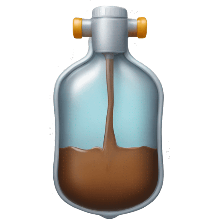 An IV bag filled with brown liquid. emoji