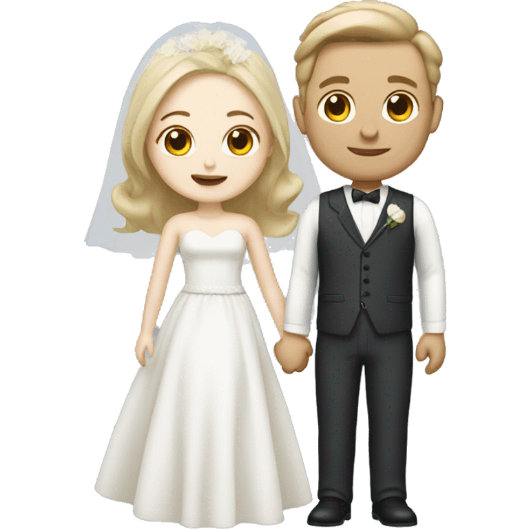 wedding couple with fair skin, white skin emoji