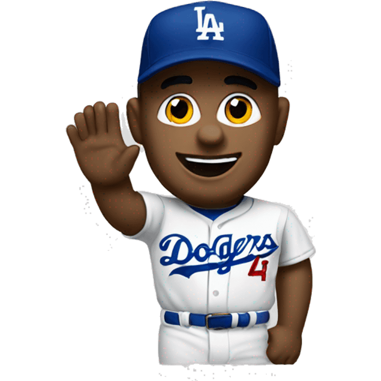 LA Dodgers waving hi emoji