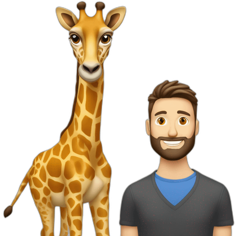 Giroud qui rigole sur le dos d’une girafe emoji