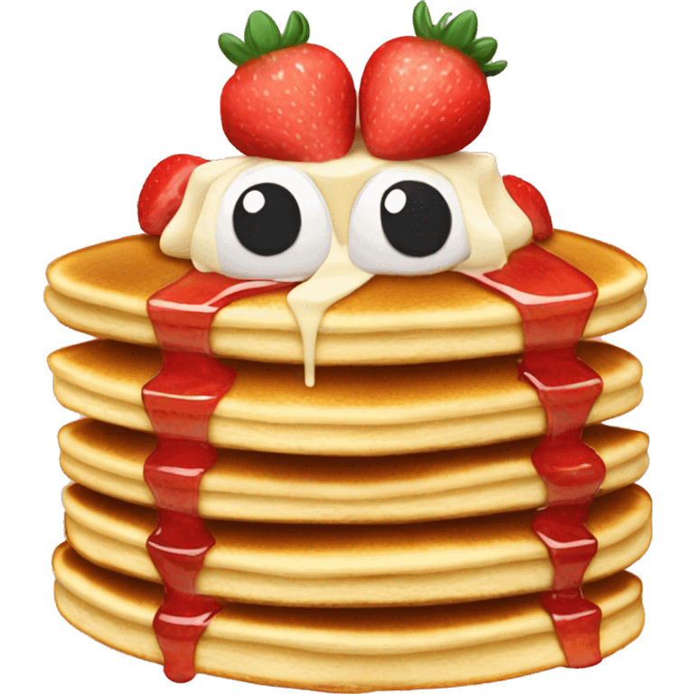 Pancakes with strawberries on top emoji