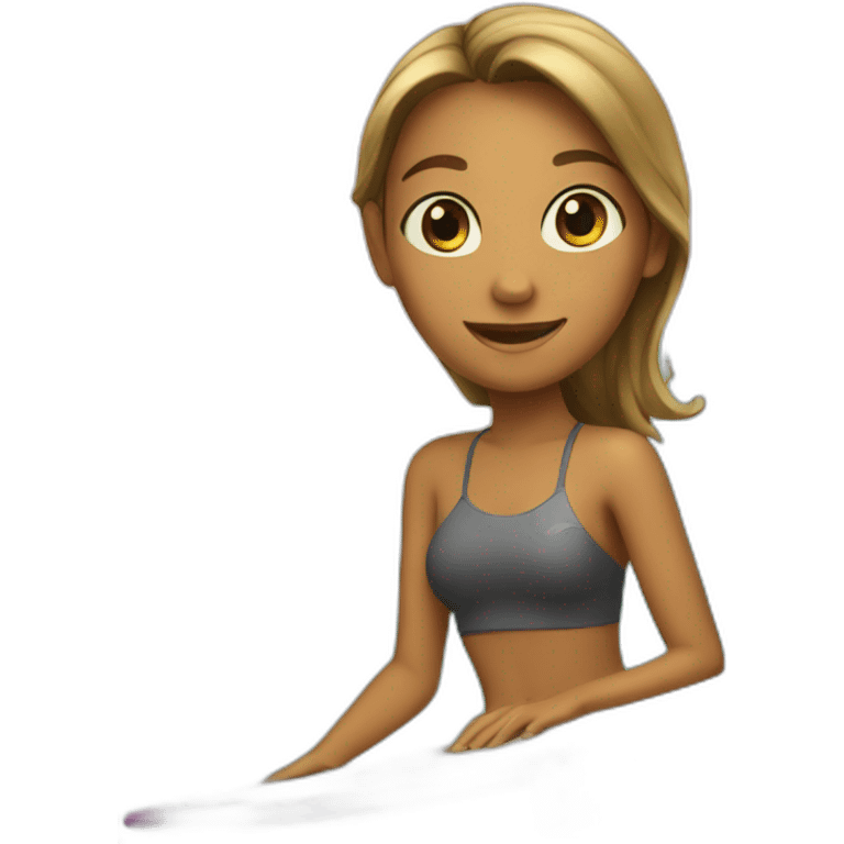 A girl on a surfboard emoji