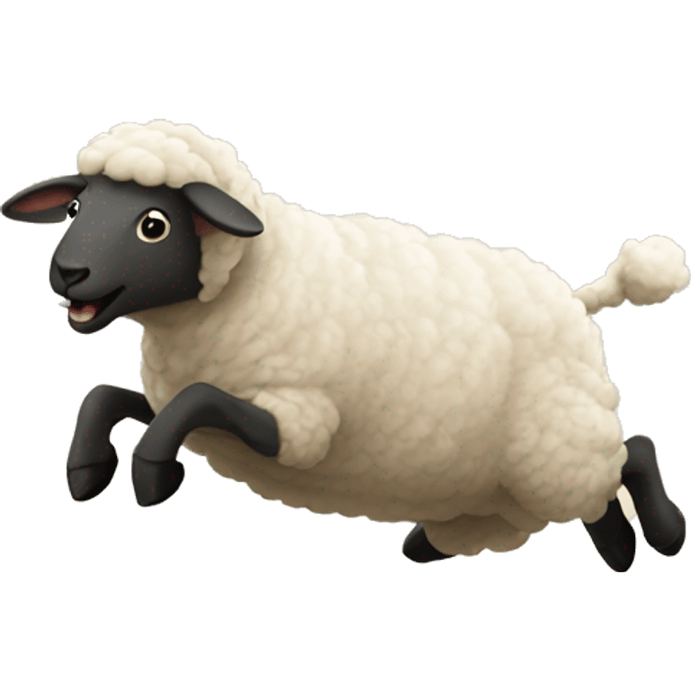 a sheep jumping over a fence emoji