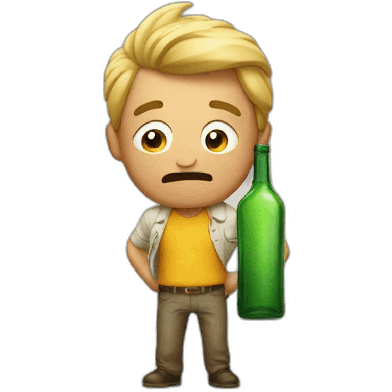 a desperate man over a bottle of liquor emoji