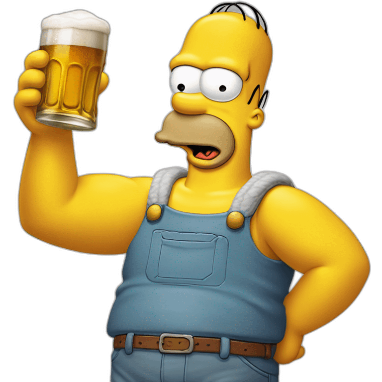 Homer Simpson  qui boit une grosse bière duff emoji