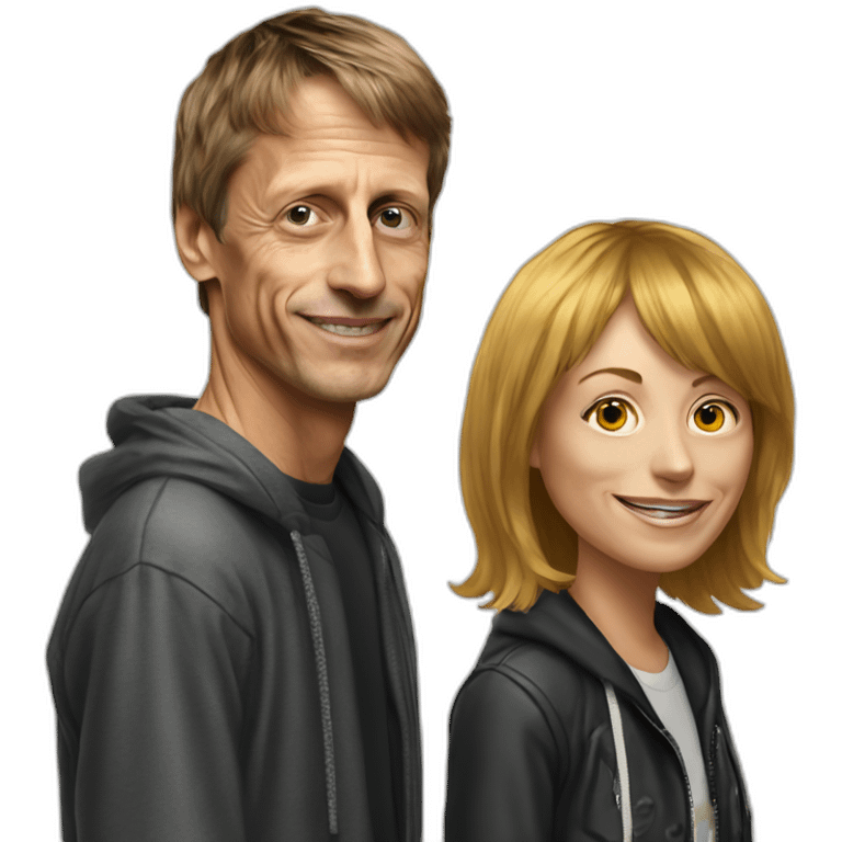 Tony Hawk and Cathy goodman emoji