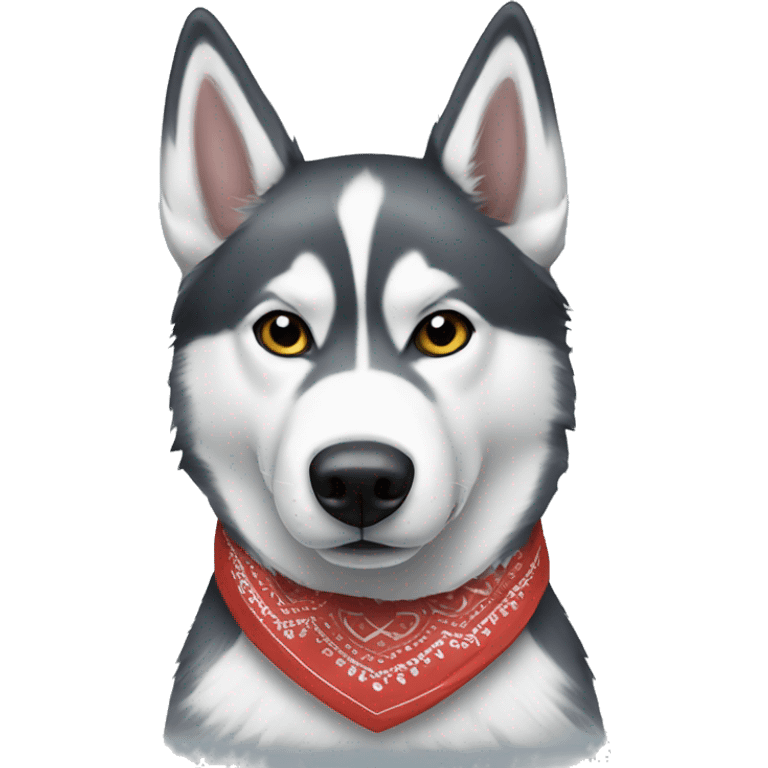 Siberian husky with a bandana on emoji