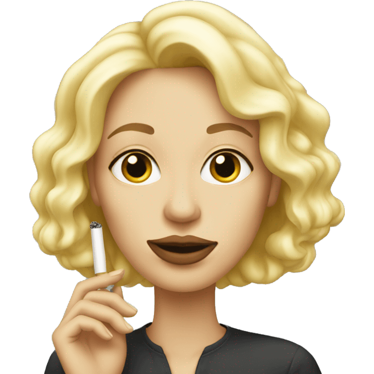 white, blonde woman smoking emoji